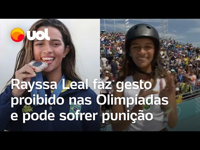 Rayssa Leal pode sofrer punição após gesto proibido nas Olimpíadas 2024; brasileira ganhou bronze