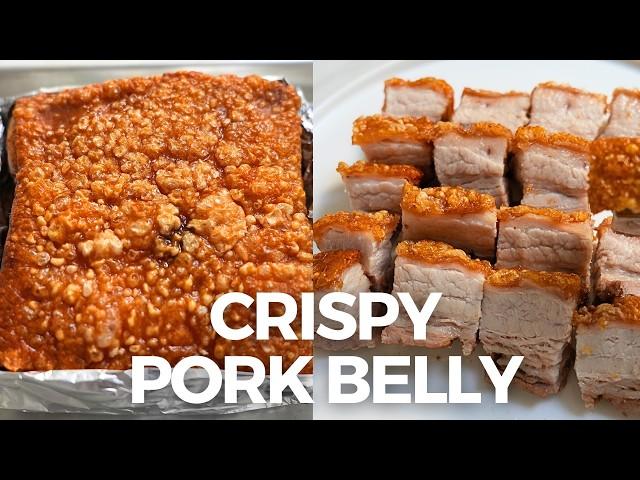 Crispy Pork Belly Recipe (Cantonese Style) 烧肉 Siu Yuk  CRISPY Skin!