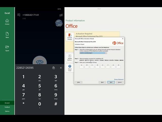 Key1s - How to activate office 2019 by phone