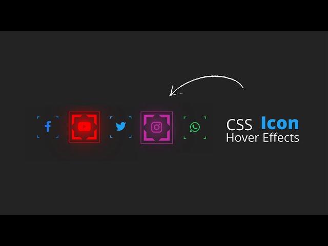 Glowing CSS Social Media Icon Hover Effects using Fontawesome Icon