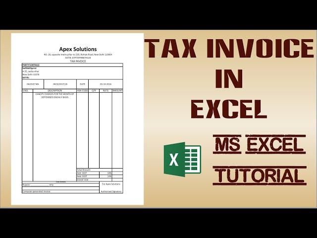 How to Create Invoice Bill in Excel in 10 minute