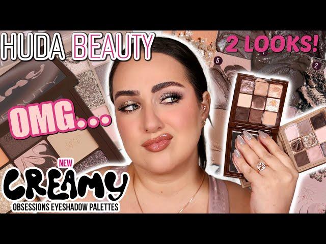 HUDA BEAUTY CREAMY OBSESSIONS PALETTES! WAS THIS THE RIGHT MOVE? REVIEW & 2 LOOKS!