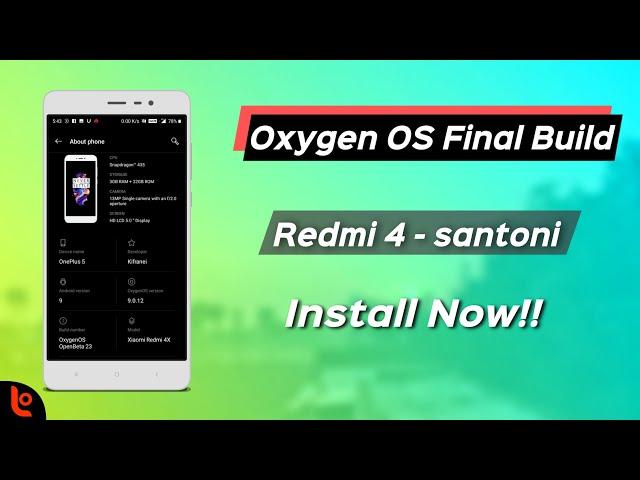 Redmi 4X/4 Oxygen OS Final Build | Oxygen os on Redmi 4 | Oxygen OS Install Now!! 