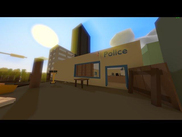 Unturned Level Editor Speed Build #4 - Police Station + Survivor Camp