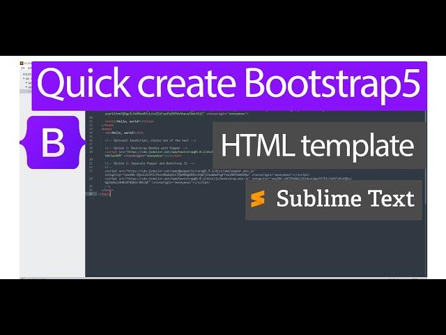 Latest 2021 - How to create Boostrap 5 HTML template snippets in Sublime Text | for Beginners