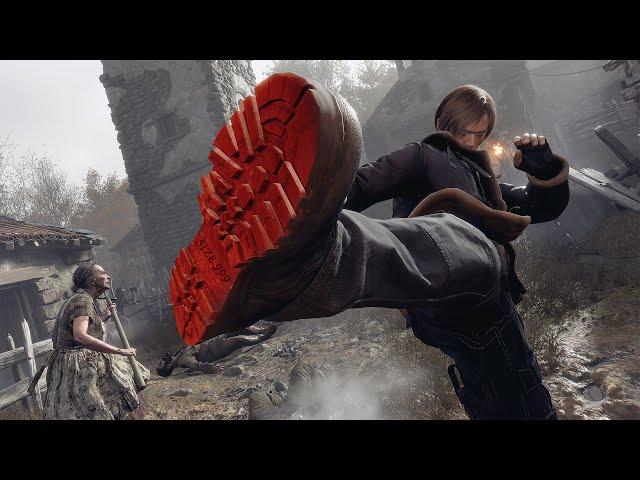 Resident Evil 4 Remake | Leon’s Ridiculously Powerful Kick