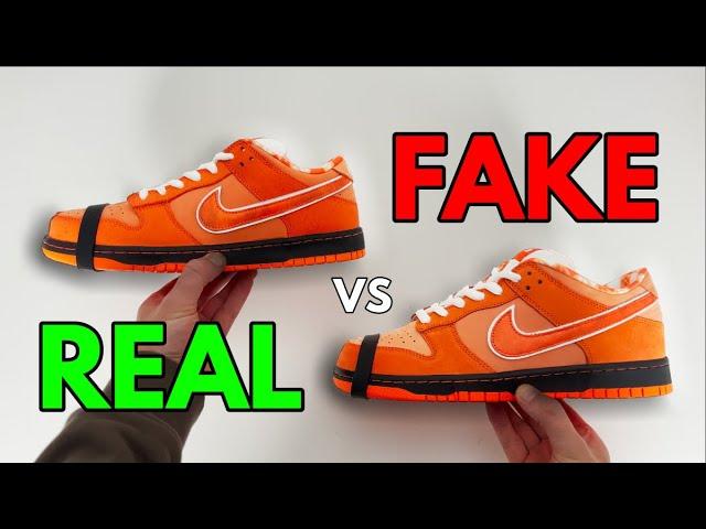 REAL VS FAKE! NIKE SB DUNK ORANGE LOBSTER SNEAKER COMPARISON!