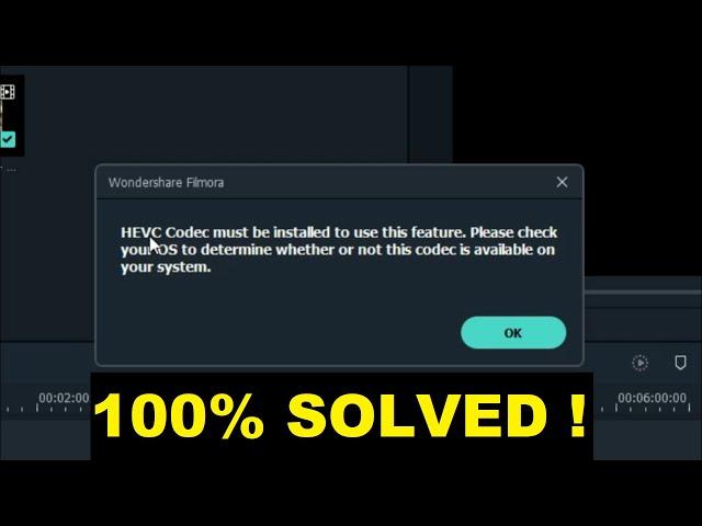 HEVC codec must be installed to use this feature filmora // HEVC Codec Must Be Installed .... SOLVED