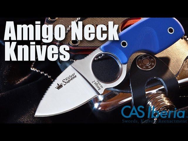 Amigo Neck Knives from Russian knifemaker Kizlyar Supreme - On the Bench