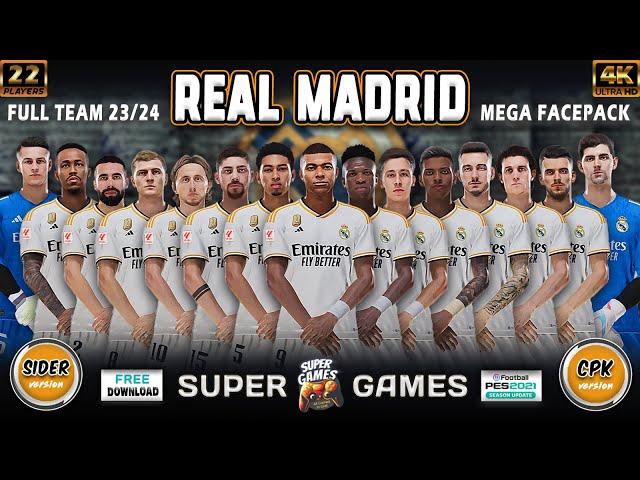 REAL MADRID Facepack Season 23/24 ( SIDER ◆ CPK ) ● PES 2021  أحدث أوجه ريال مدريد موسم 23/24