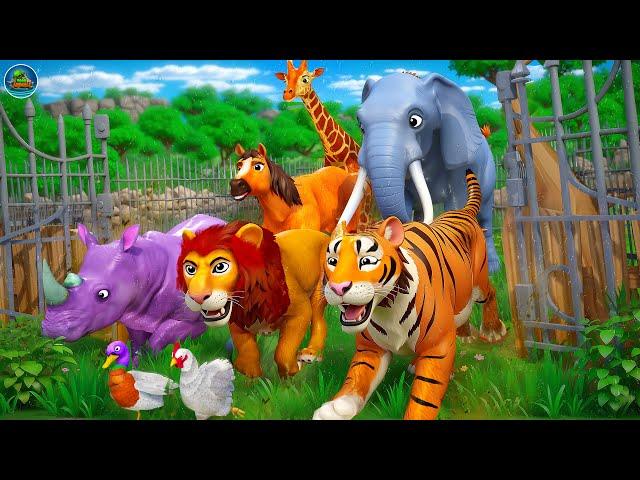 The Great Zoo Escape: Forest Wild Animals vs Gorilla Trap | Animal Revolt Battles | Funny Animals