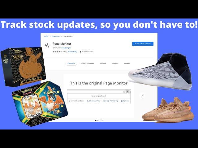 How to automatically monitor for the latest Pokémon stock! *GOOGLE CHROME PAGE MONITOR EXTENSION*