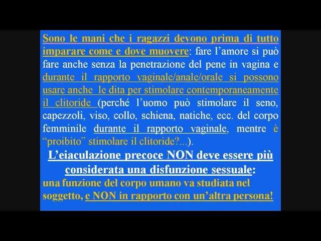 Eiaculazione precoce NON è malattia-la durata del rapporto vaginale NON conta-Importante è...