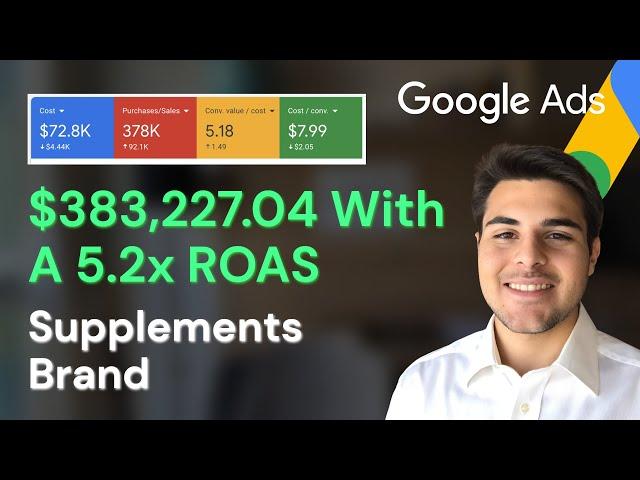 $383k Generated With A 5.2x ROAS For This Supplement Brand (Google Ads Case Study Breakdown)