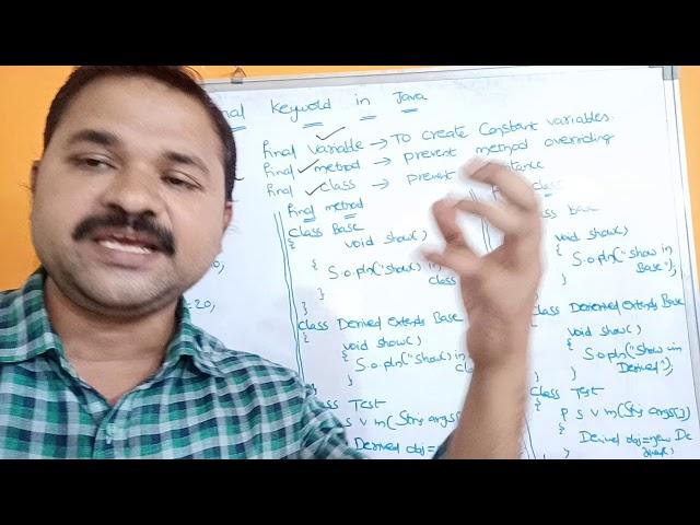 final keyword in java with examples - final variable, final method, final class