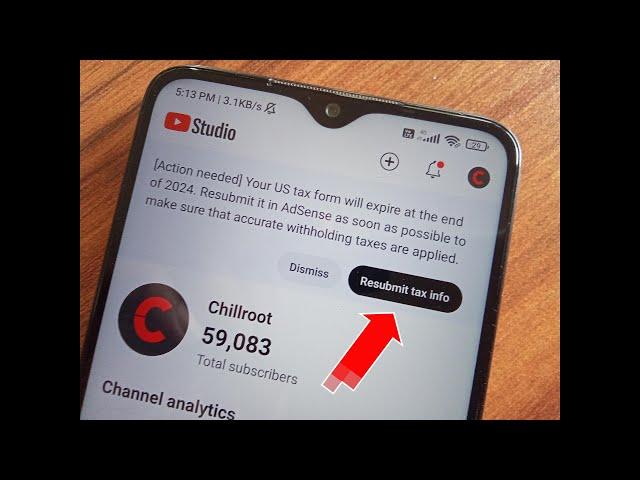 Action needed Your US tax form will expire at the end of 2024   Resubmit YouTube US tax info