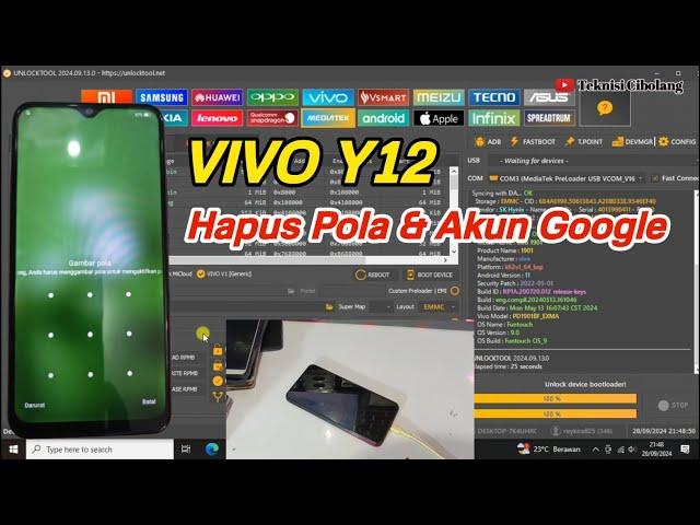 Hapus Pola dan Akun Google VIVO Y12 via Unlocktool