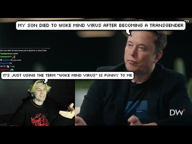 xQc Laughs after Elon Musk says his "Son Died to Woke Mind Virus" after becoming a "Transgender"