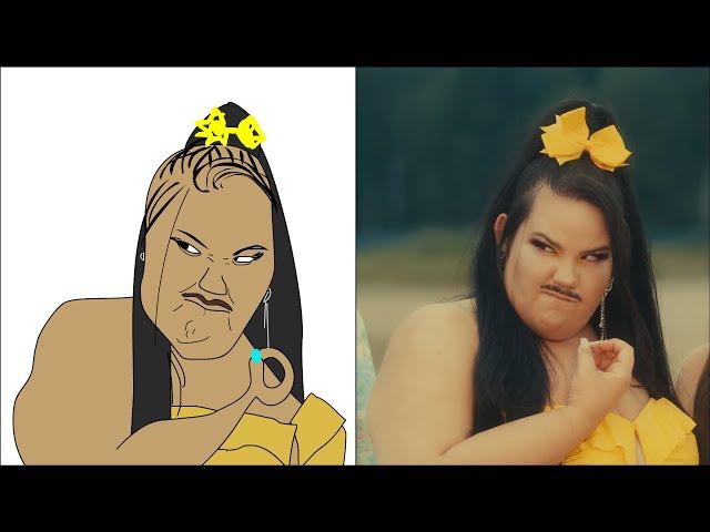 POP DRAWING MEME #55 | LITTLE BIG & NETTA - MOUSTACHE | Ruby Fun