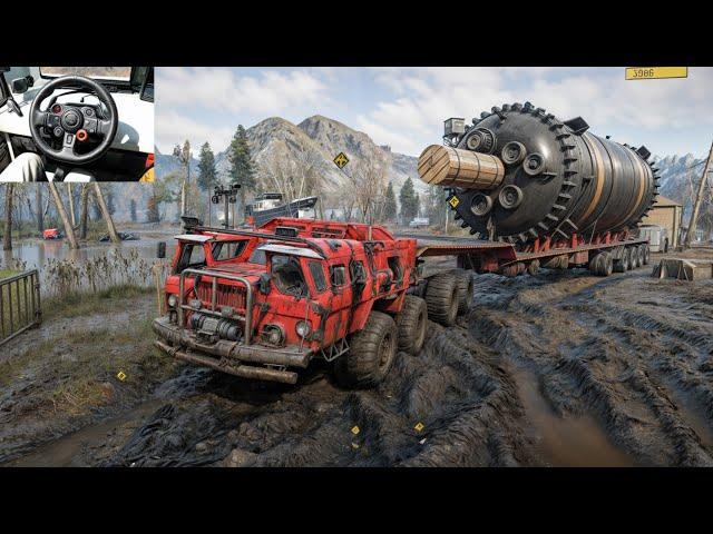 Zikz 612H - Hauling a Oversize Refinery Machine | SnowRunner | Logitech G29 Gameplay | #592