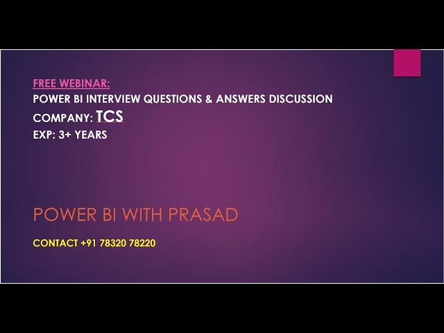 POWER BI TCS INTERVIEW QUESTIONS AND ANSWERS DISCUSSION || TCS POWER BI LATEST INTERVIEW QUESTIONS.