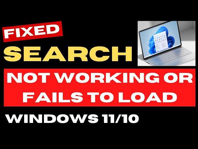 Search Bar Not Working on Windows 11 / 10 Fixed