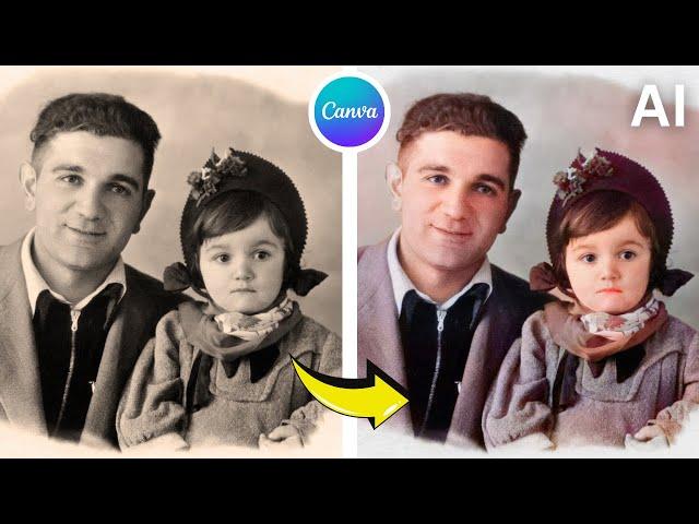 Colorize Black and White Photos using ai in Canva