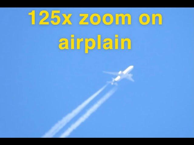 Zoom on airplane  Nikon p1000 4k UHD sun & blue sky