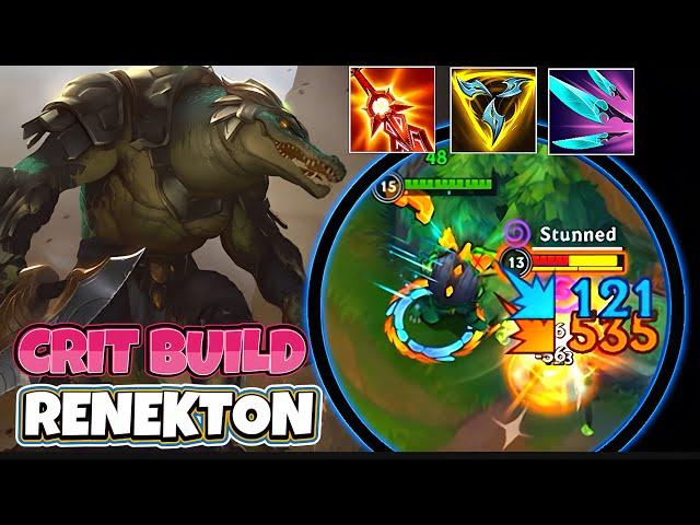 RENEKTON DELETES EVERYONE WITH THIS SNOWBALL CRIT BUILD IN JUNGLE! WILD RIFT (RUNES & BUILD)