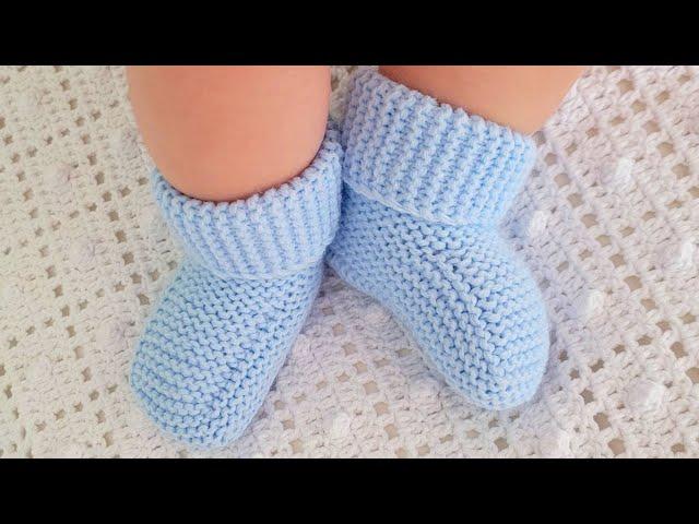 Вяжем спицами пинетки-носочки для малыша/knitting booties/Booties stricken