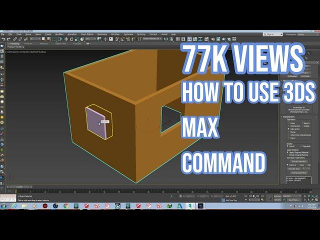 cut window in 3ds max wall Boolean Command urdu hindi