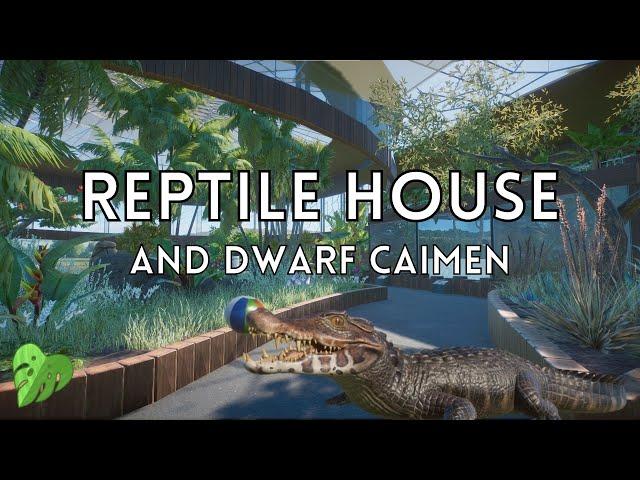 Reptile House and Dwarf Caiman Habitat - Planet Zoo Speedbuild - Lilypad Manor Park