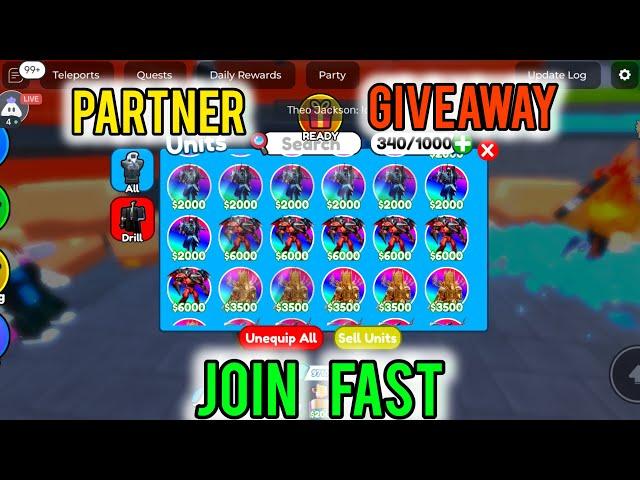 Live Sandbox mode  Unites giveaway Toilet tower defense live codes giveaway #sandboxttd #ttdlive