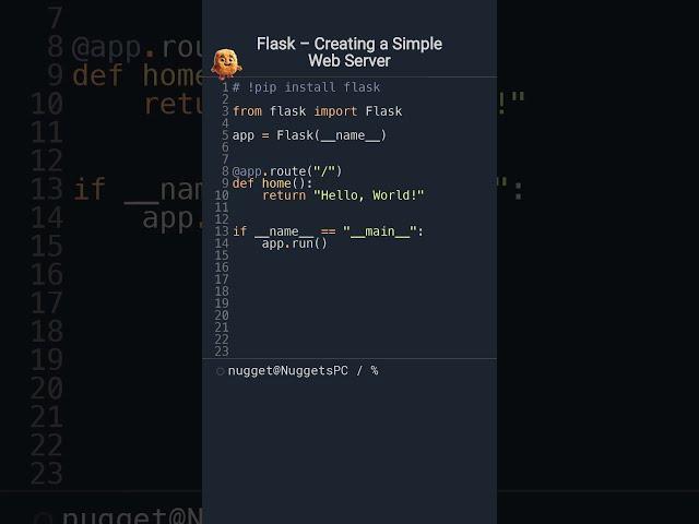 Flask – Creating a Simple Web Server in #python | #DevNuggets #coding