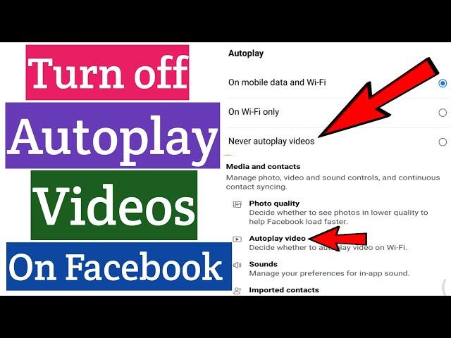 How To Turn off Autoplay Videos On Facebook