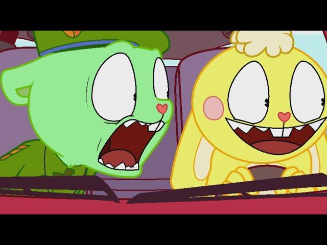 Flippy and Cuddles in a Car [Happy Tree Friends]