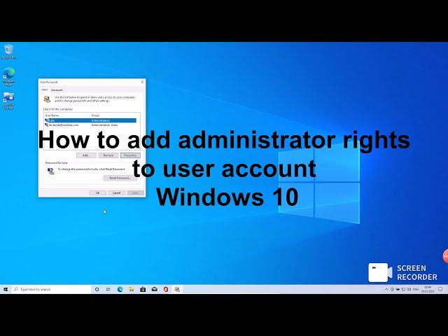 How to add administrator rights Windows 10