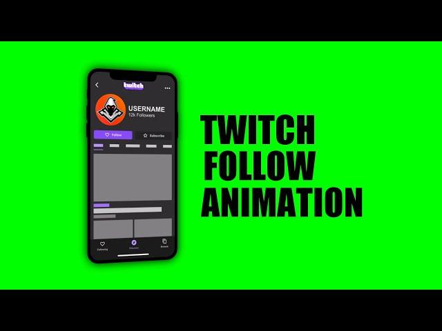 Twitch Follow Animation Style Phone For Your Videos - GREEN SCREEN