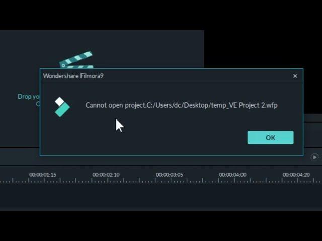 (cannot open project) filmora error solution