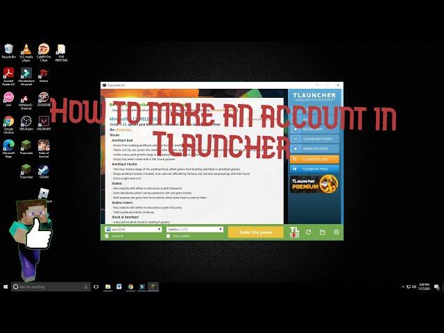 How to create an account in Tlauncher. (2023)