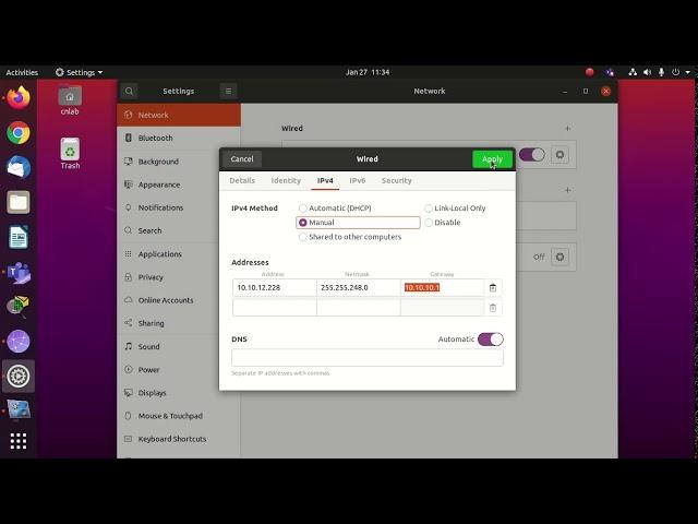 How to configure ip address in Ubuntu linux , Static/DHCP IP address configuration on UBUNTU Linux