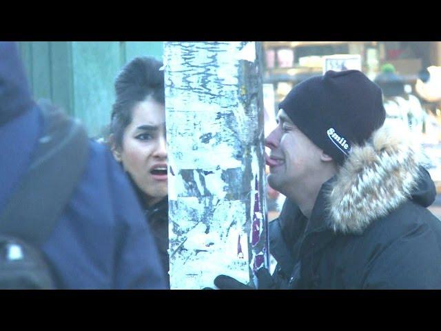 Tongue On A Frozen Pole PRANK!!