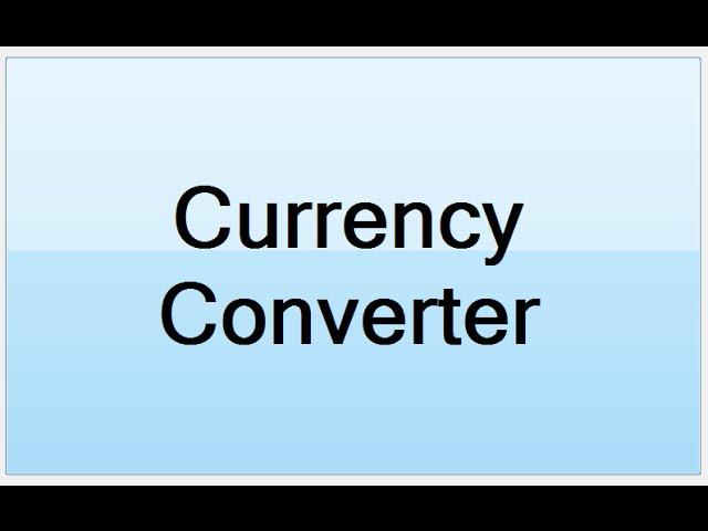 How to Create Currency Converter Systems in Visual Basic.Net