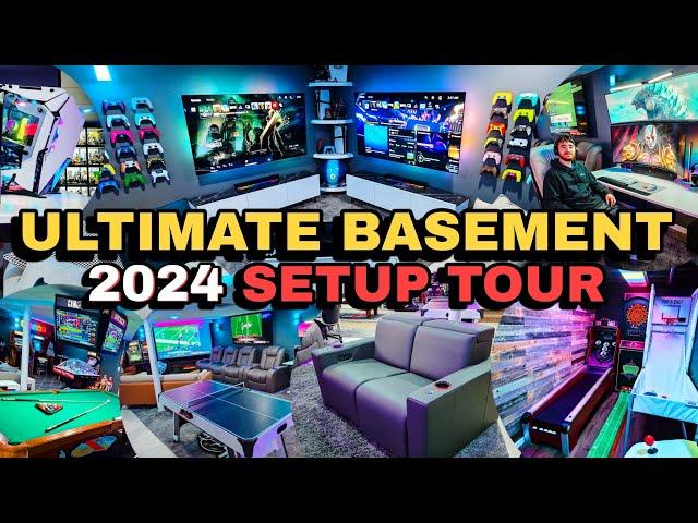 ULTIMATE Gaming Basement SETUP TOUR - CamXPetra Dual PS5 / PC BattleStation / Arcade & Bar Game Room