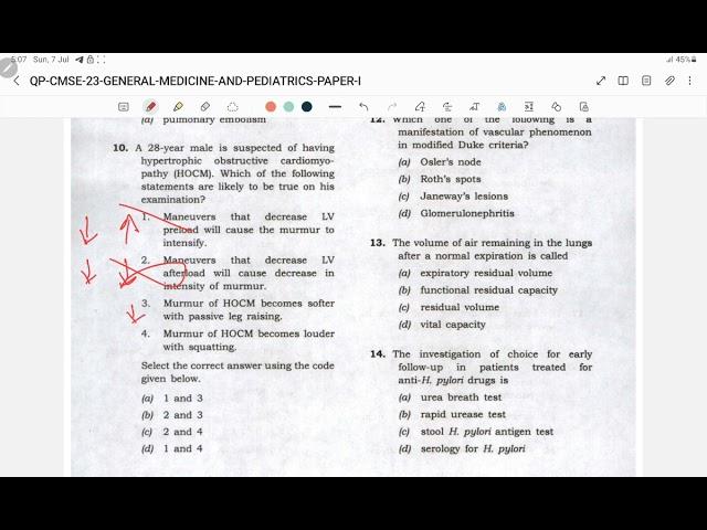 UPSC CMS 2023 PAPER 1 SOLUTION & Discussion