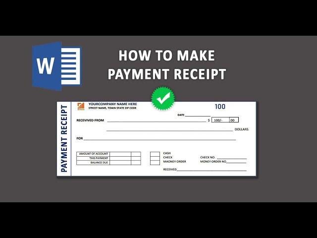 How to make cash payment receipt in MS Word