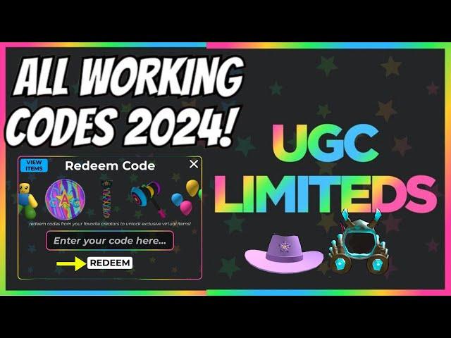 ALL ️ NEW WORKING CODES 2024 | UGC LIMITED CODES | ROBLOX UGC LIMITED CODES