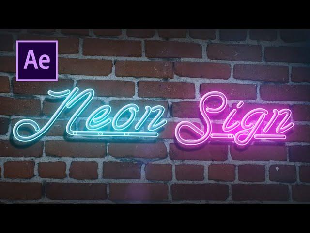 Neon Text Animation - After Effects Tutorial with Saber Plug-in