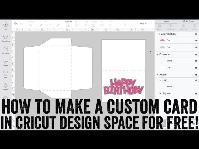 Making a Custom Card from Scratch in Cricut Design Space for FREE!