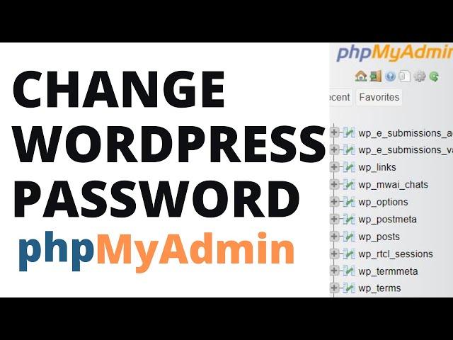 Change wordpress user password using PhpMyAdmin